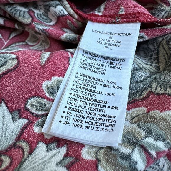 New Making the Cut S3 Ep5 Floral Sash Wrapped Midi Dress Draped Size Medium Red - Picture 13 of 14